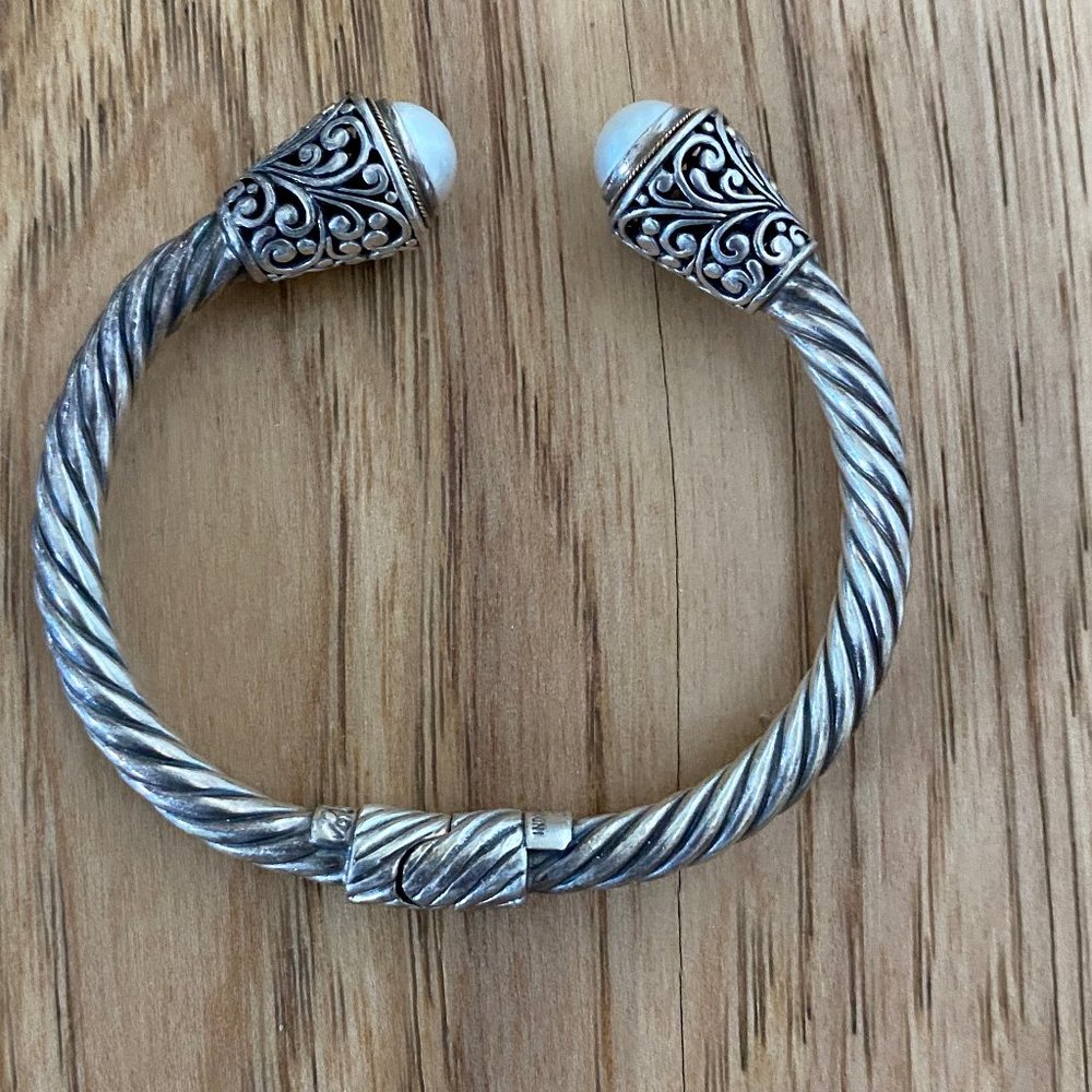 Robert Manse Cable Dome Pearl Cuff Bracelet